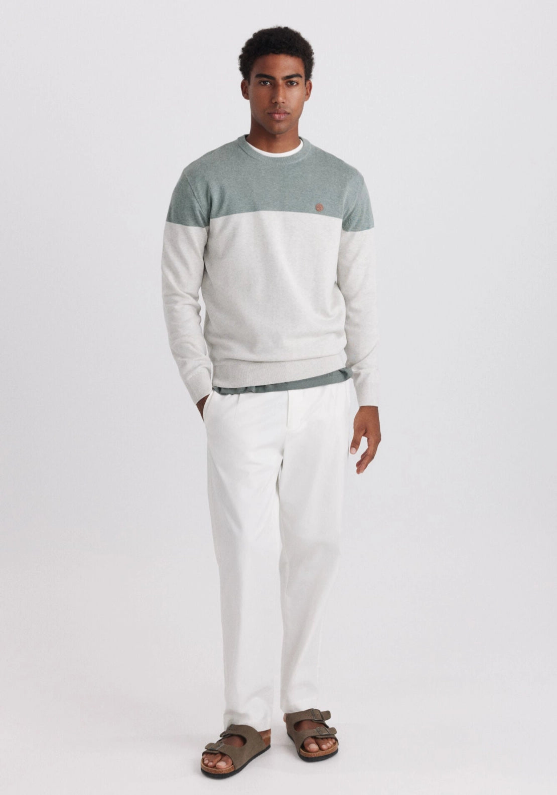 Crew Color Block Knit - Green