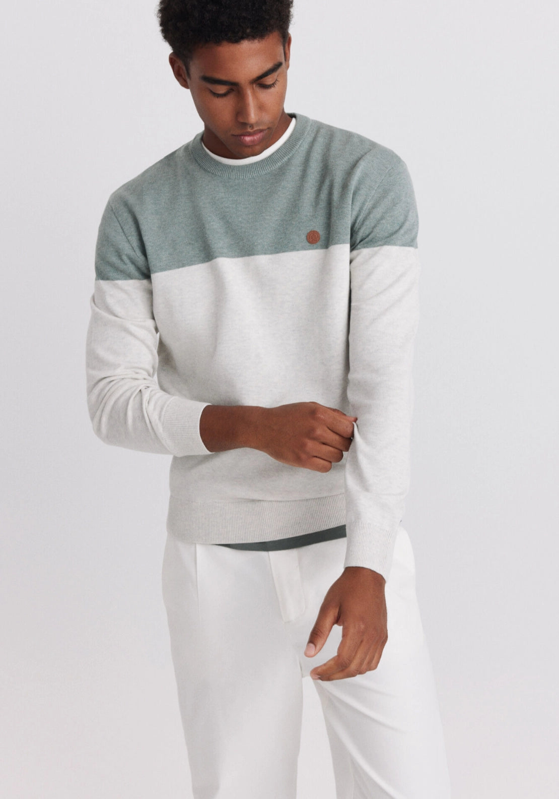 Crew Color Block Knit - Green
