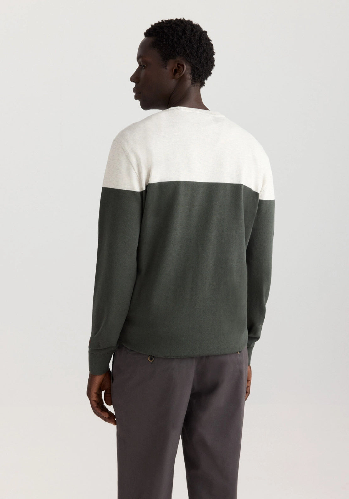 Crew Color Block Knit - Grey / Silver