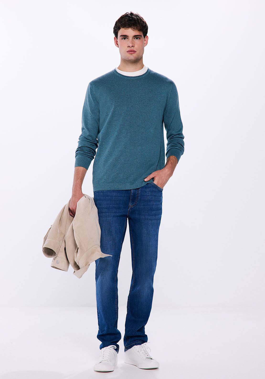 Springfield Essential jumper - Blue 4 Shaws Department Stores