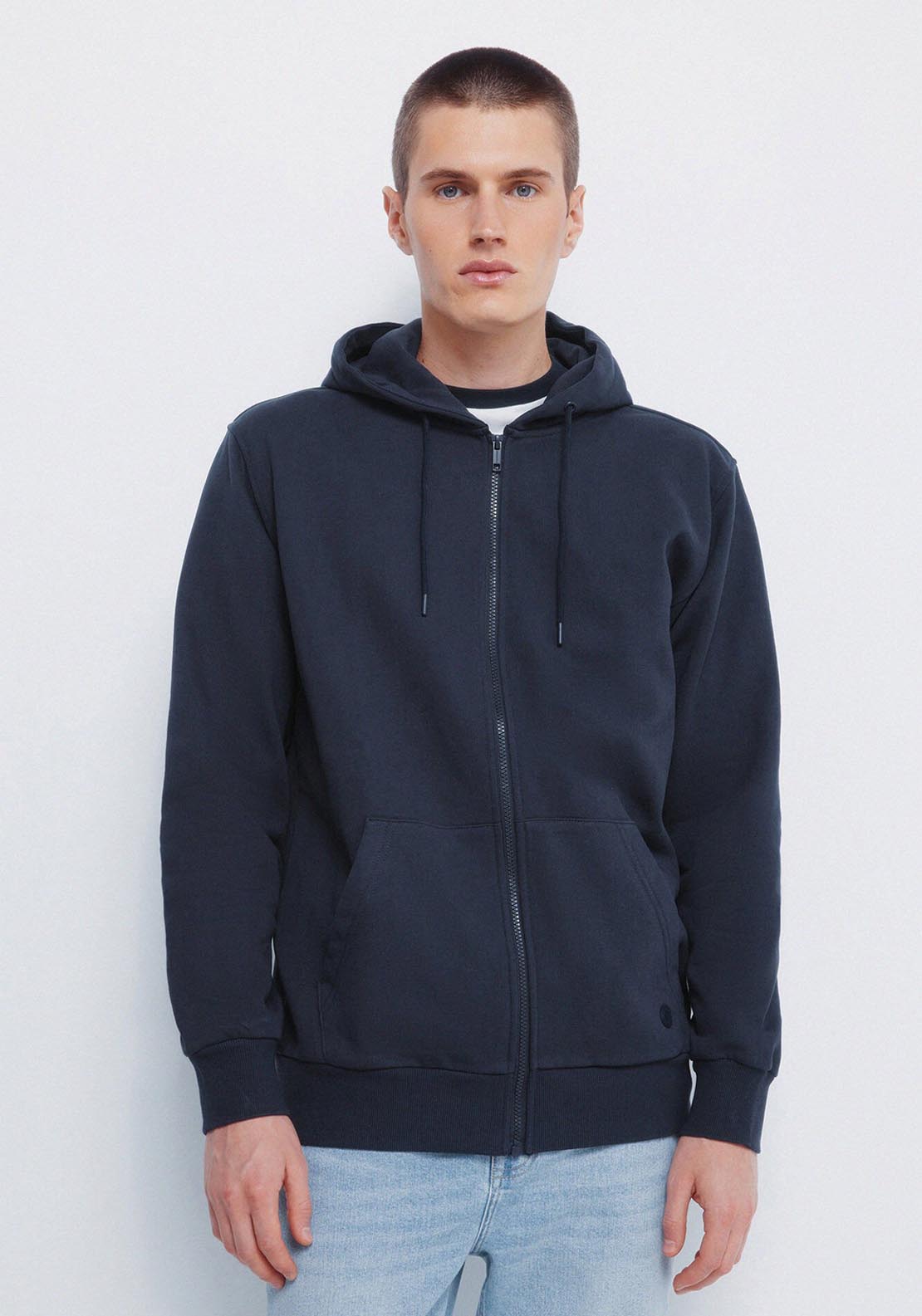 Springfield Hood Sweatshirt Zip Fastening - Blue 1 Shaws Department Stores