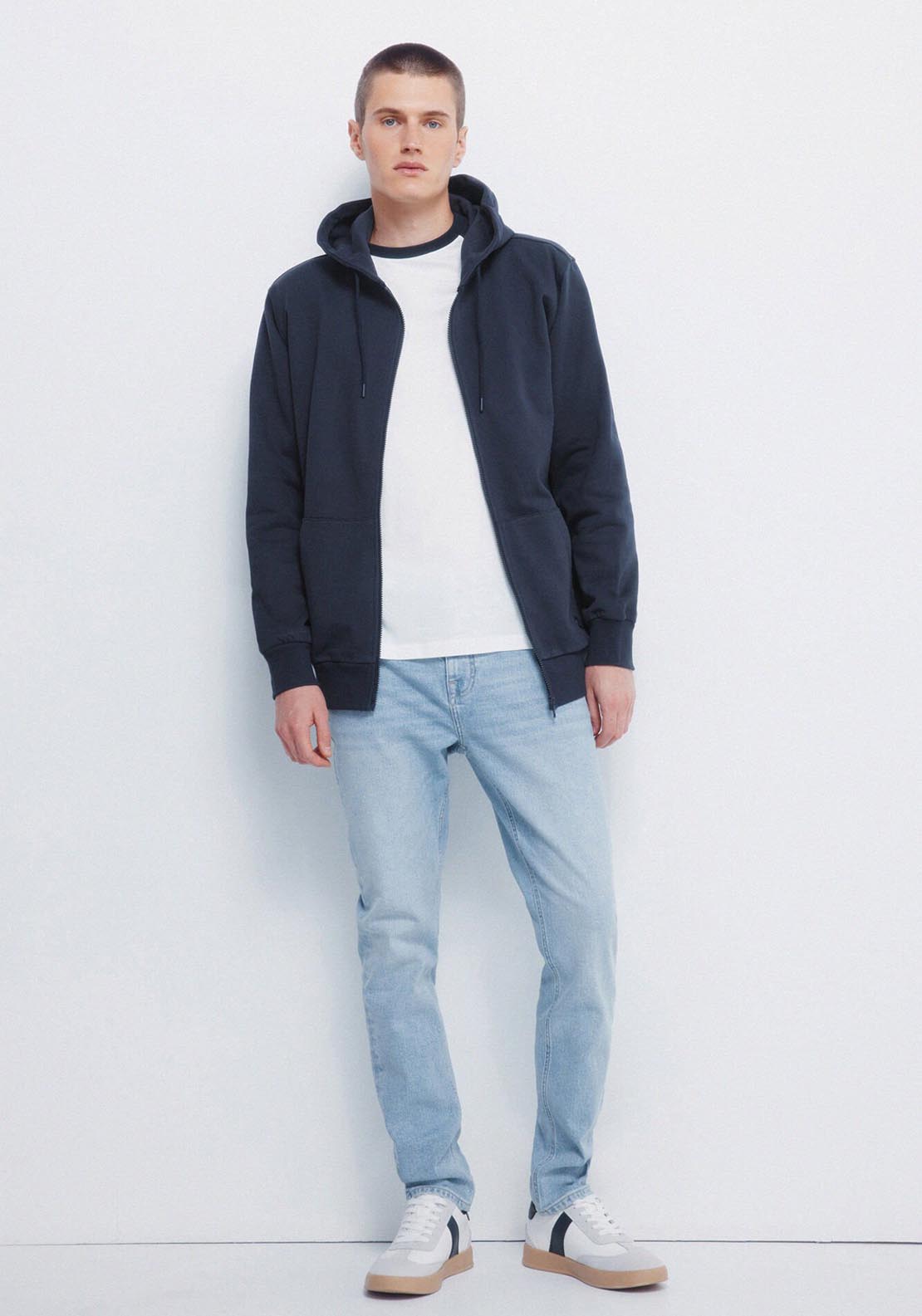 Springfield Hood Sweatshirt Zip Fastening - Blue 5 Shaws Department Stores