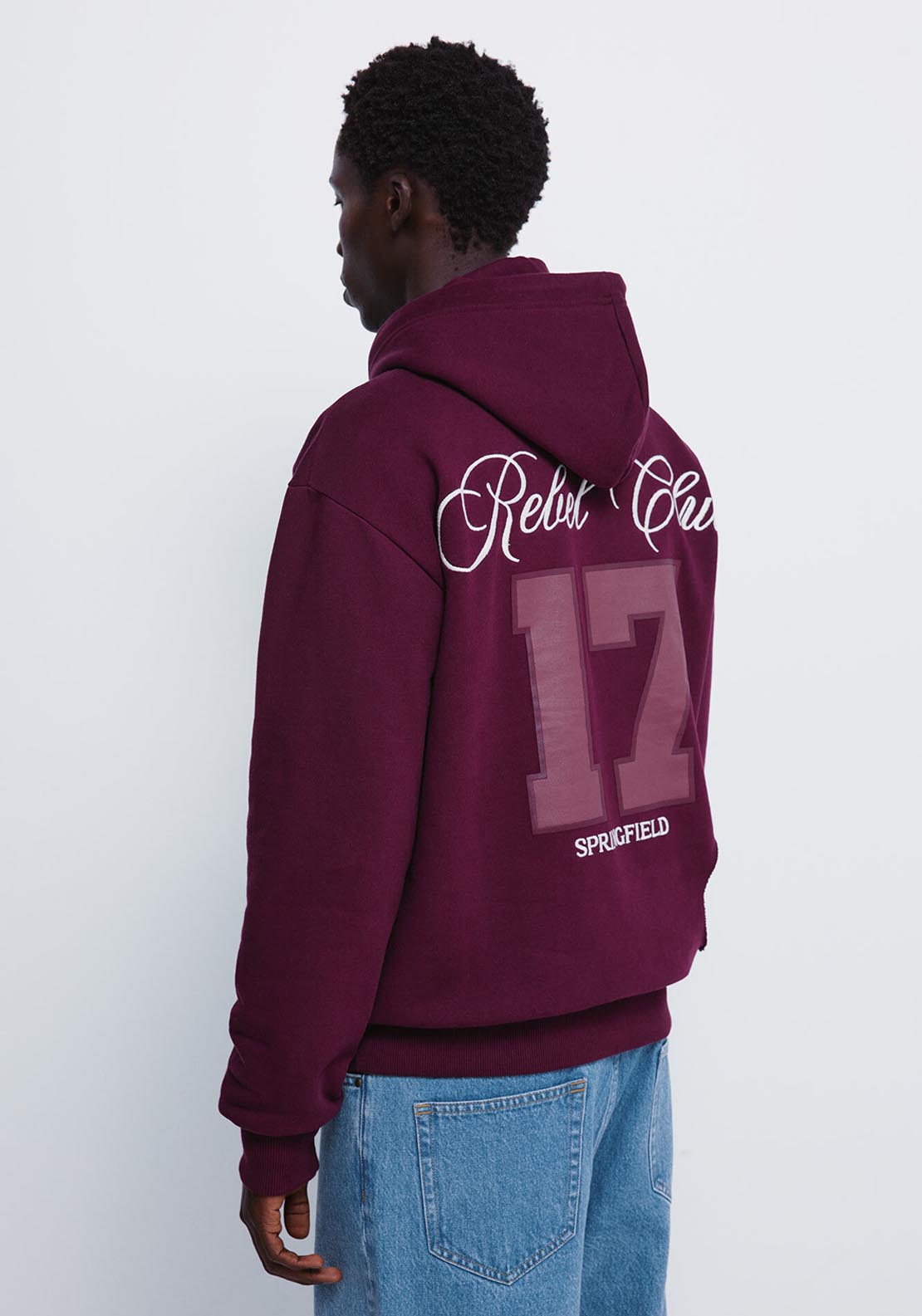 Springfield Embroidered Hoodie - Red 2 Shaws Department Stores