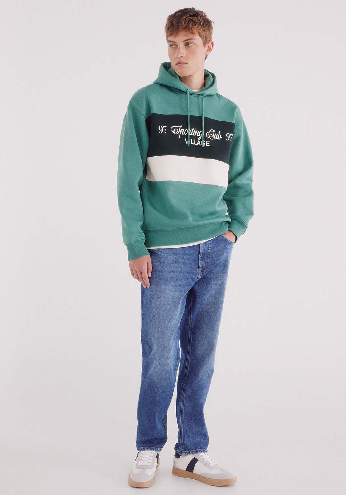 Fighter Cut Hood Sweatshirt - Green