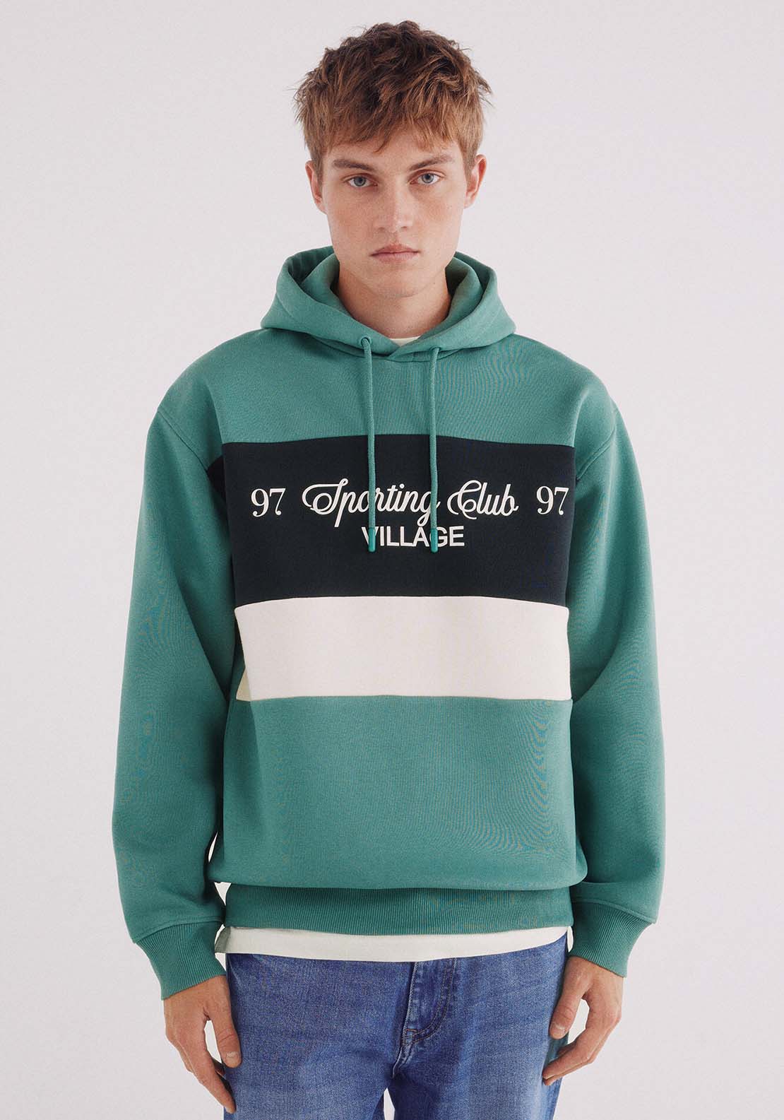 Fighter Cut Hood Sweatshirt - Green