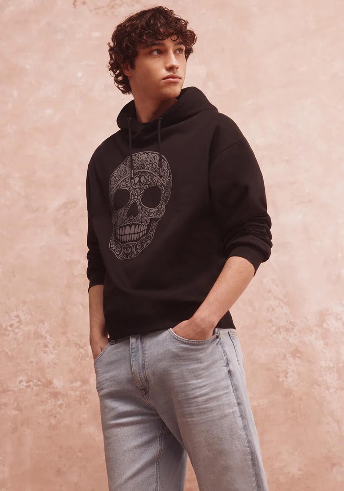 Springfield Skull Hooded Sweatshirt - Black 4 Shaws Department Stores