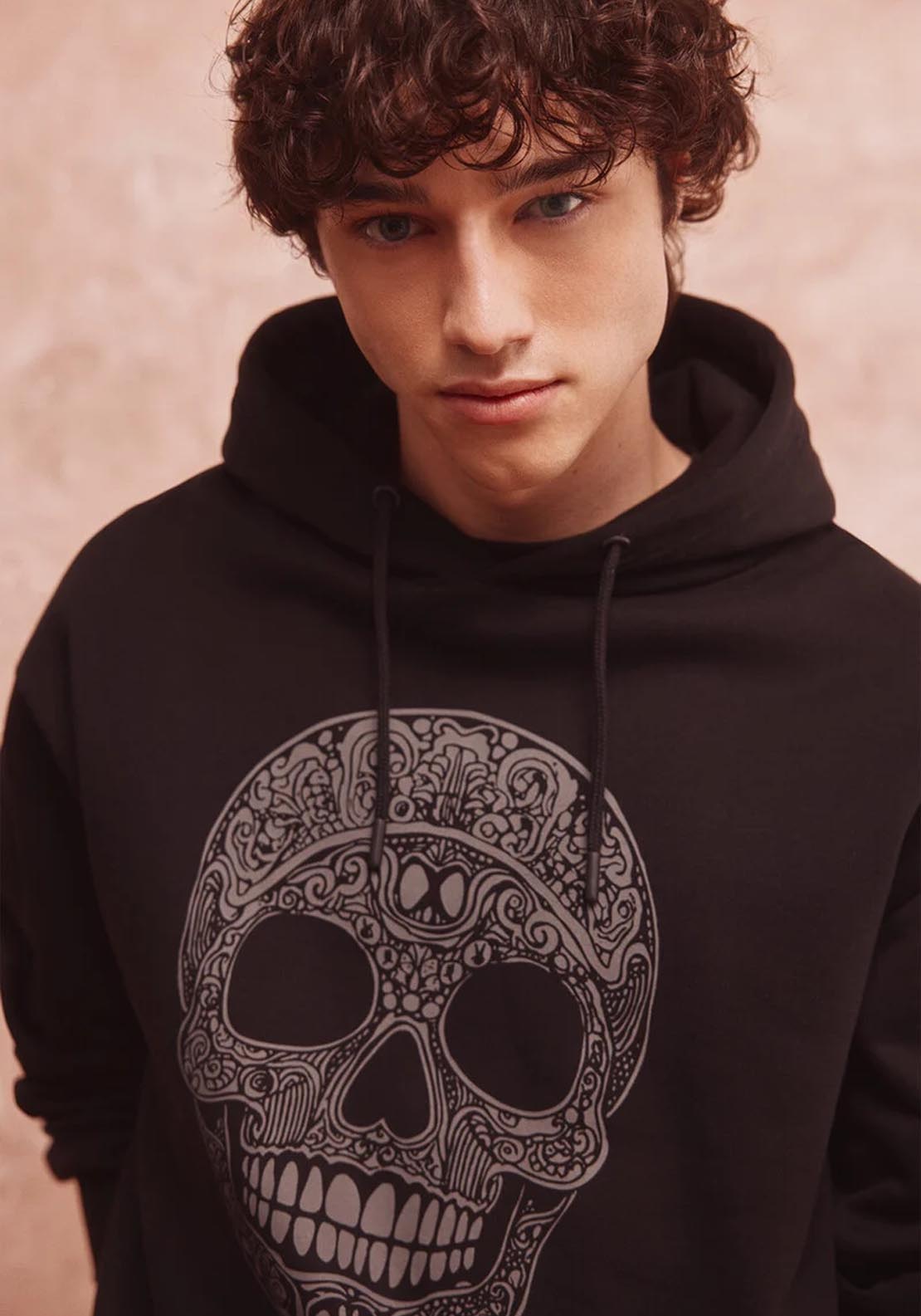 Springfield Skull Hooded Sweatshirt - Black 3 Shaws Department Stores