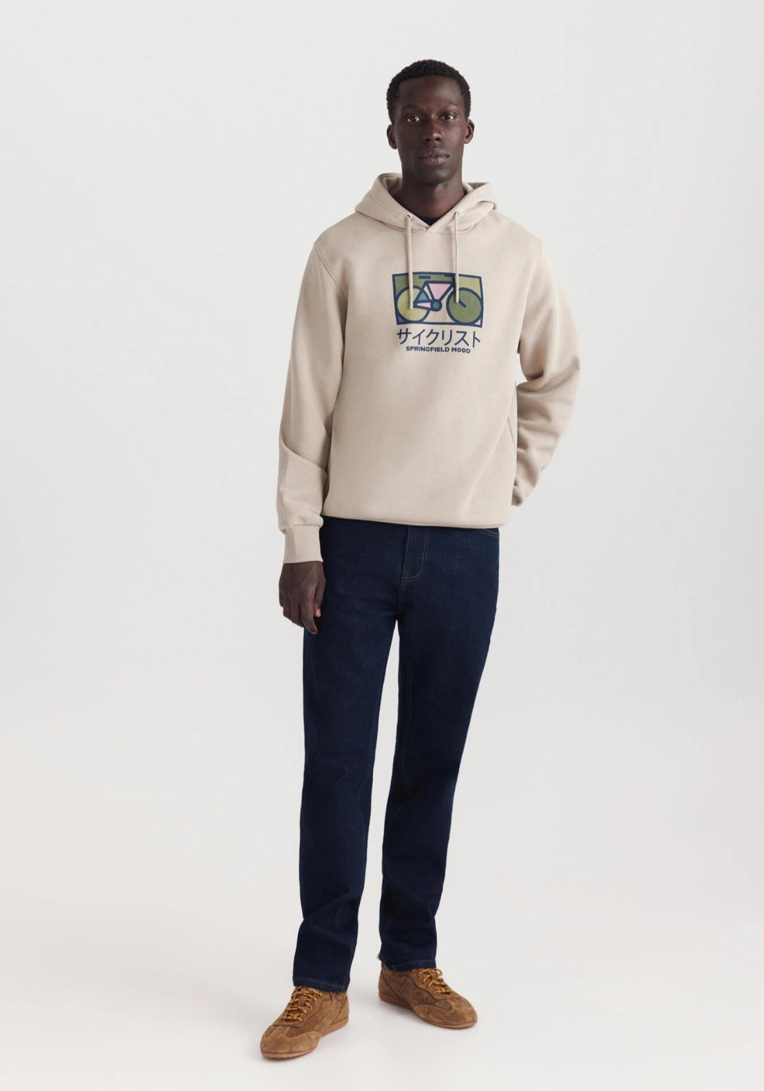 Japan Bike Hoodie - Beige