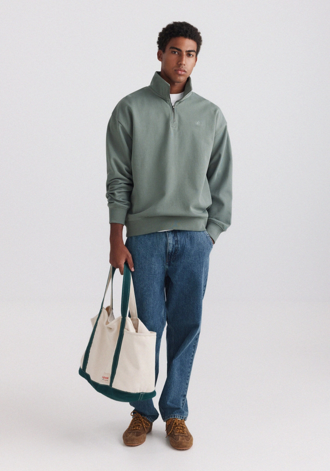 1/4 Zip Sweatshirt - Green