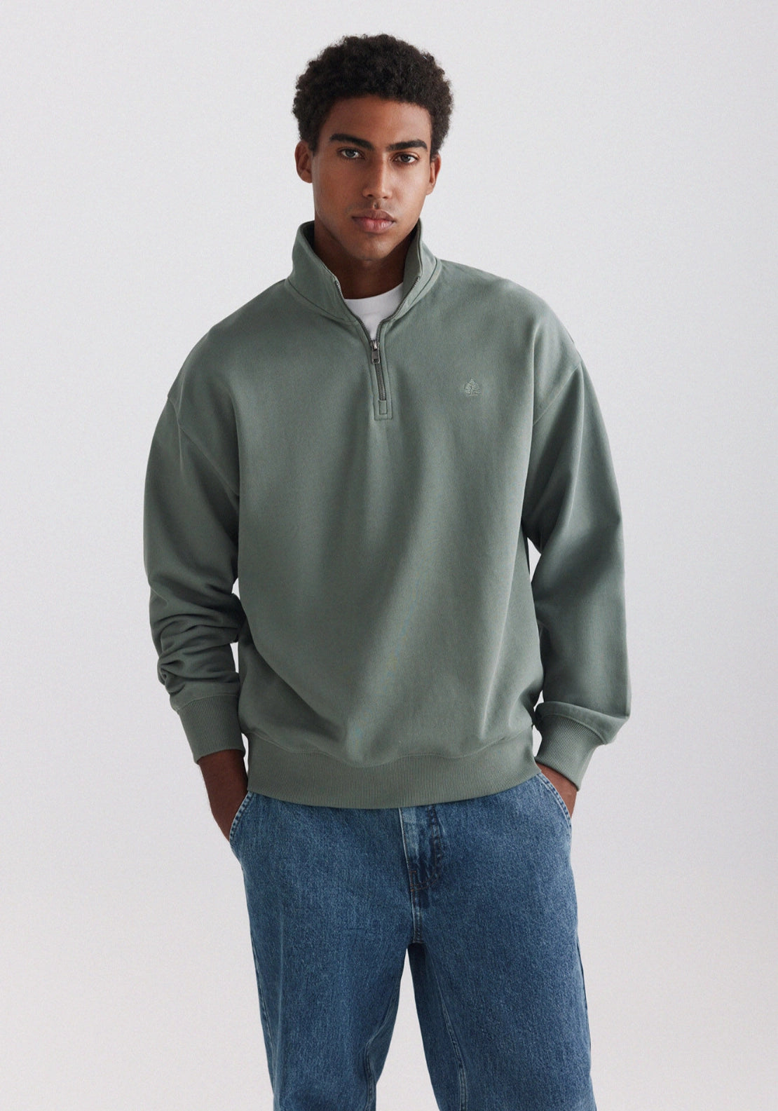 1/4 Zip Sweatshirt - Green