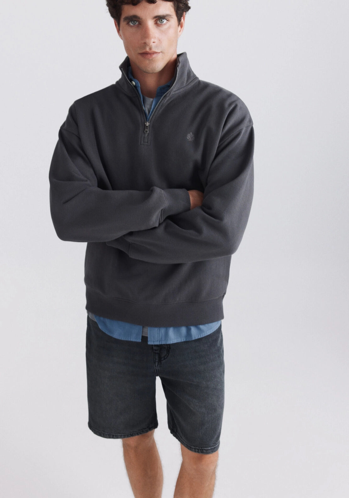 1/4 Zip Sweatshirt - Grey