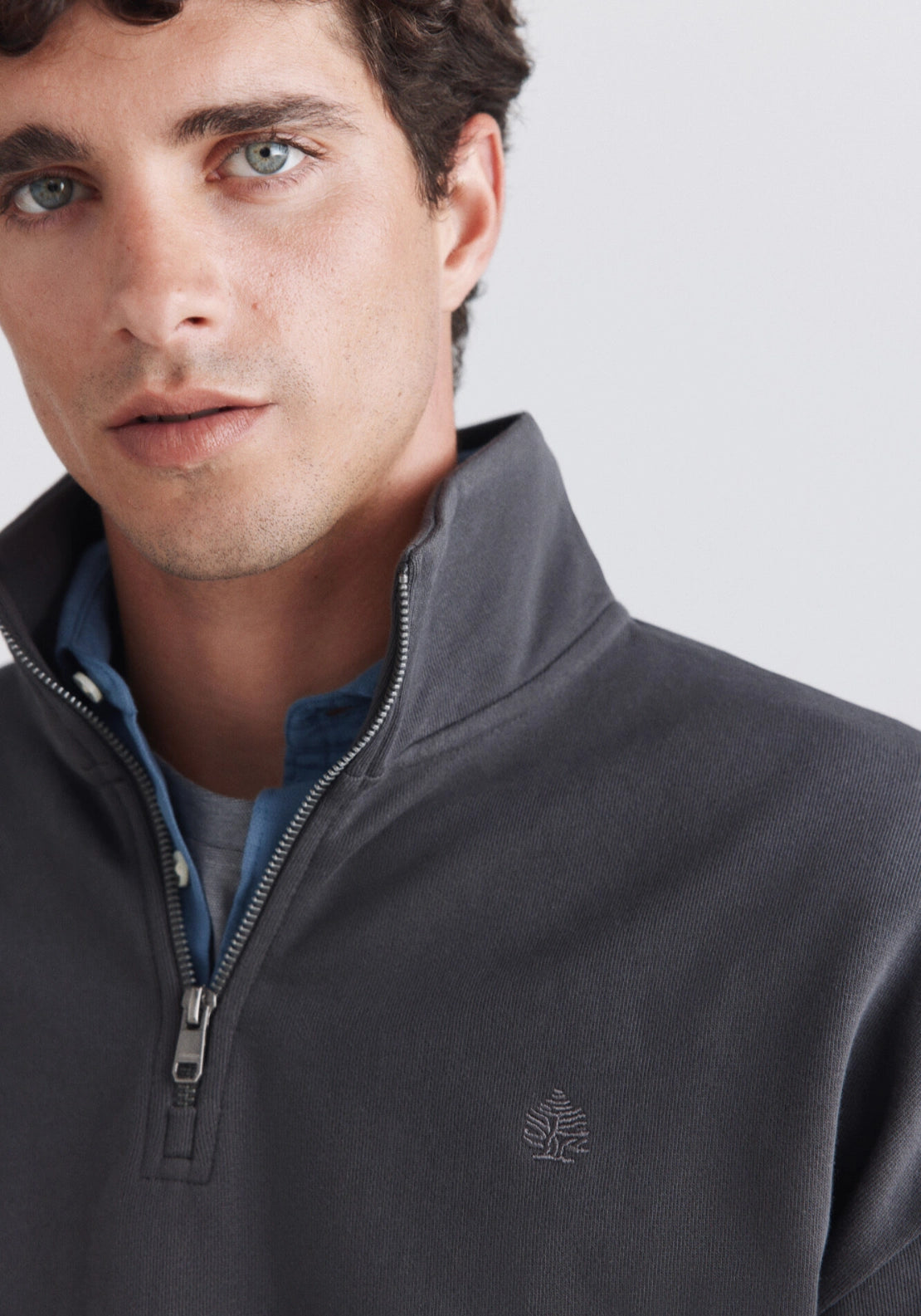 1/4 Zip Sweatshirt - Grey
