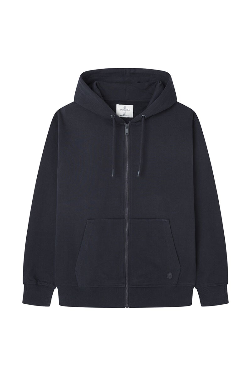 Springfield Essential Zip-Up Hoodie - Blue 7 Shaws Department Stores
