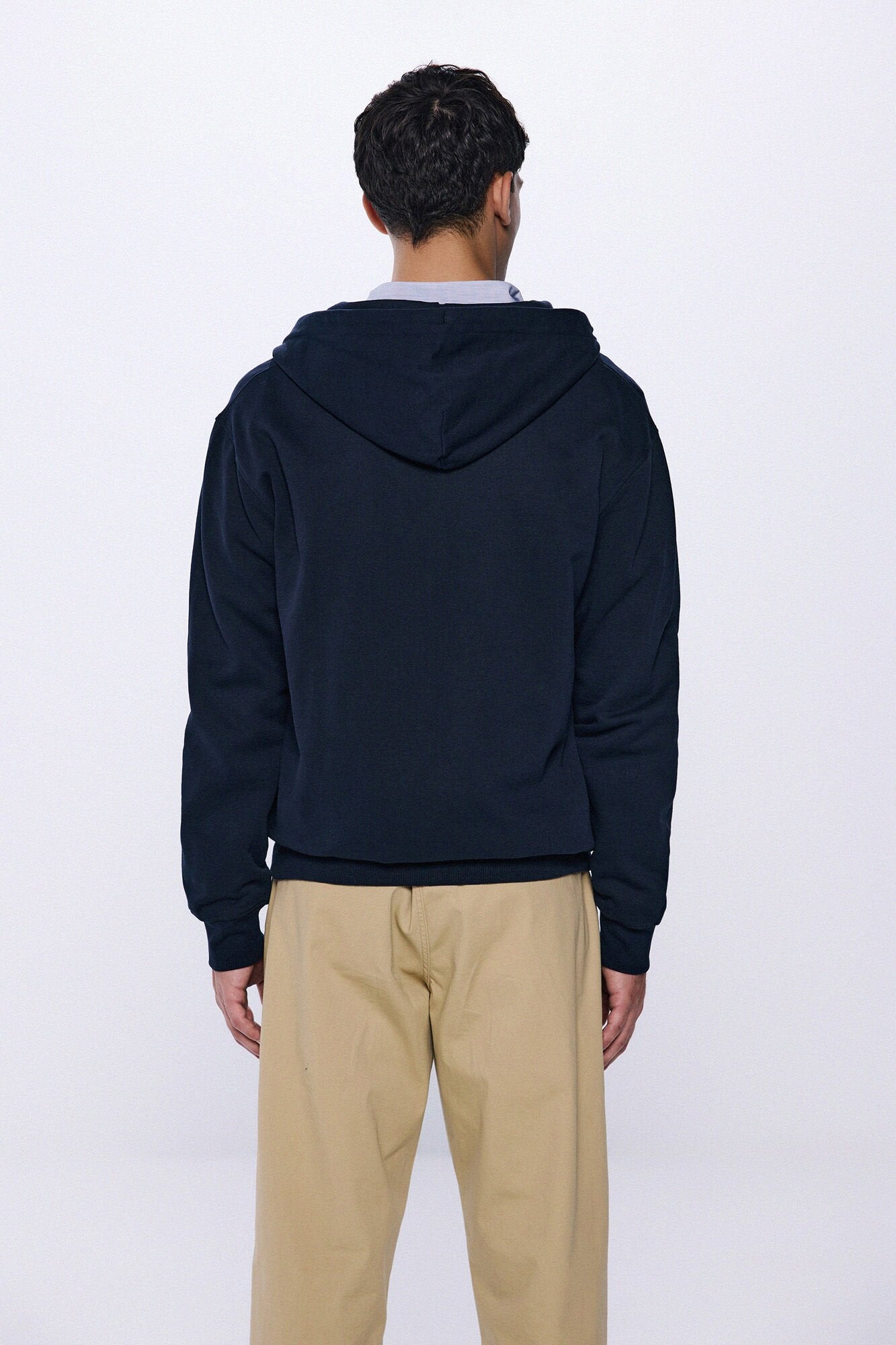 Springfield Essential Zip-Up Hoodie - Blue 3 Shaws Department Stores