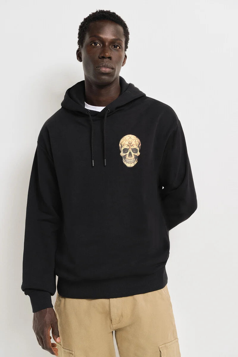 Springfield Skull Hooded Sweatshirt - Black 1 Shaws Department Stores