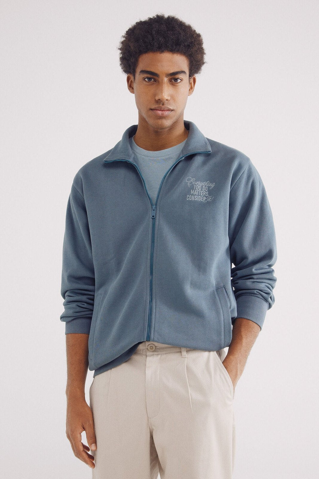 Springfield Open trucker sweatshirt - Blue 3 Shaws Department Stores