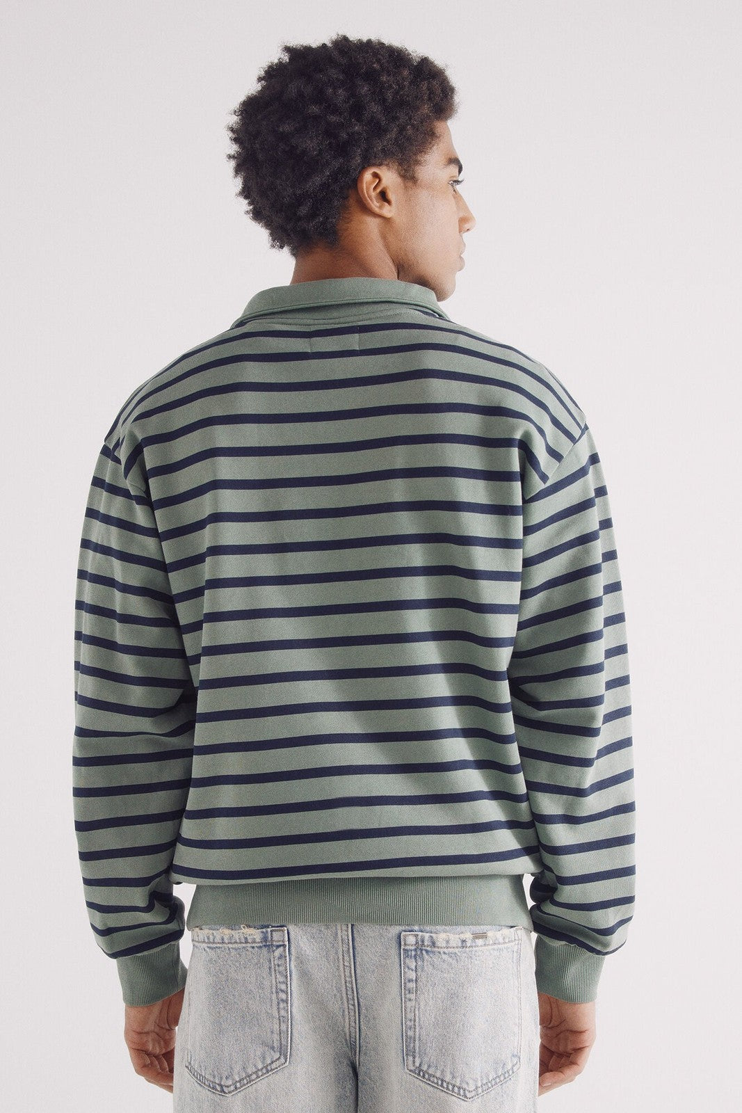 Springfield striped trucker sweatshirt - Green 7 Shaws Department Stores