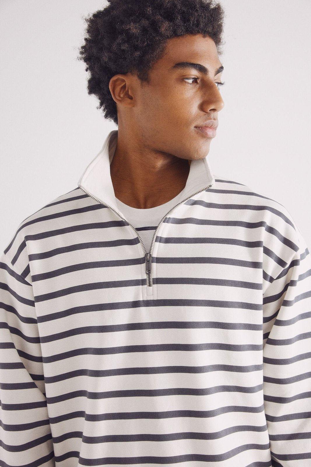 Springfield striped trucker sweatshirt - White 6 Shaws Department Stores