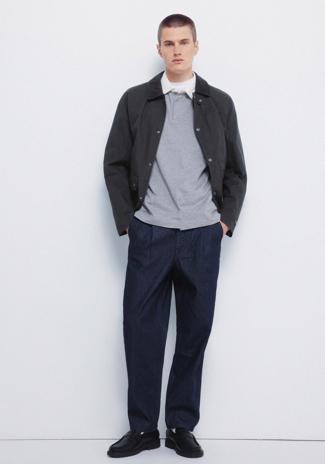 Plain Melange Rugby - Grey