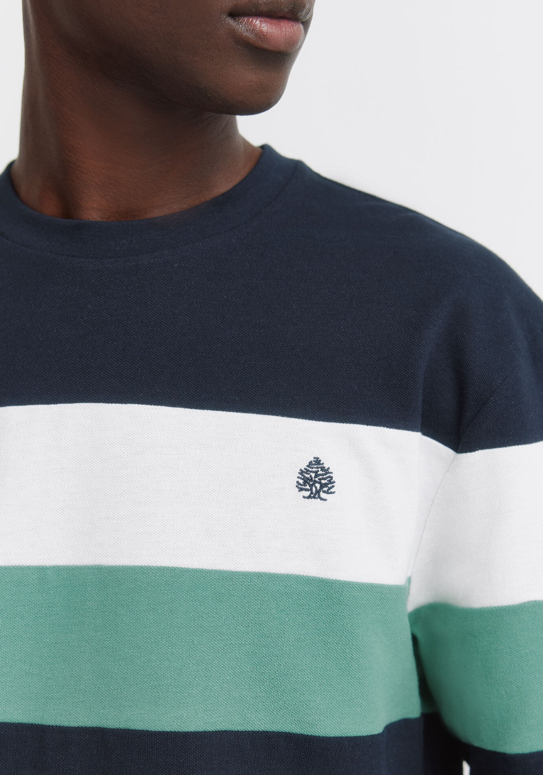 100% Cotton Long Sleeve Pique T-Shirt - Blue