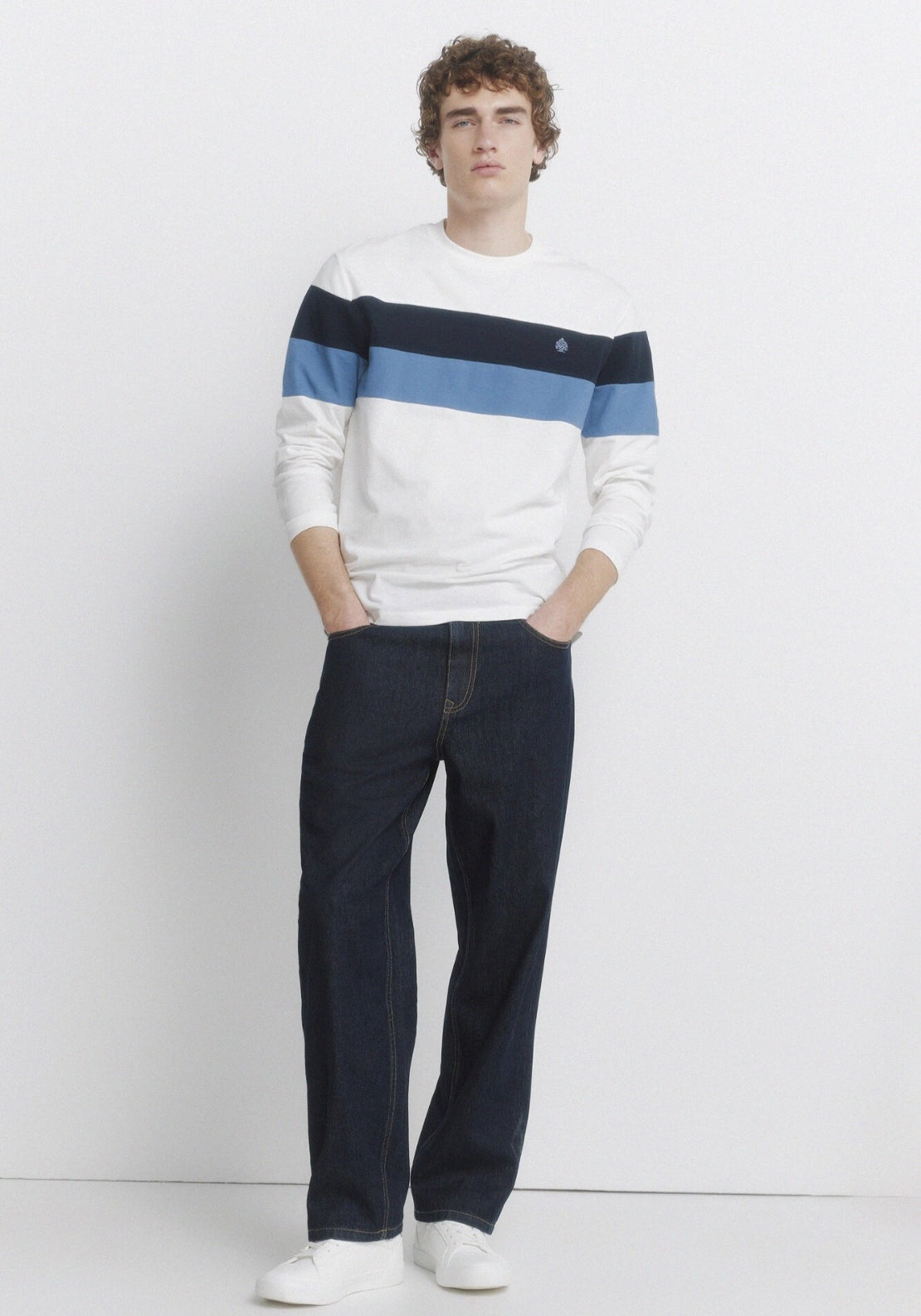 100% Cotton Long Sleeve Pique T-Shirt - White