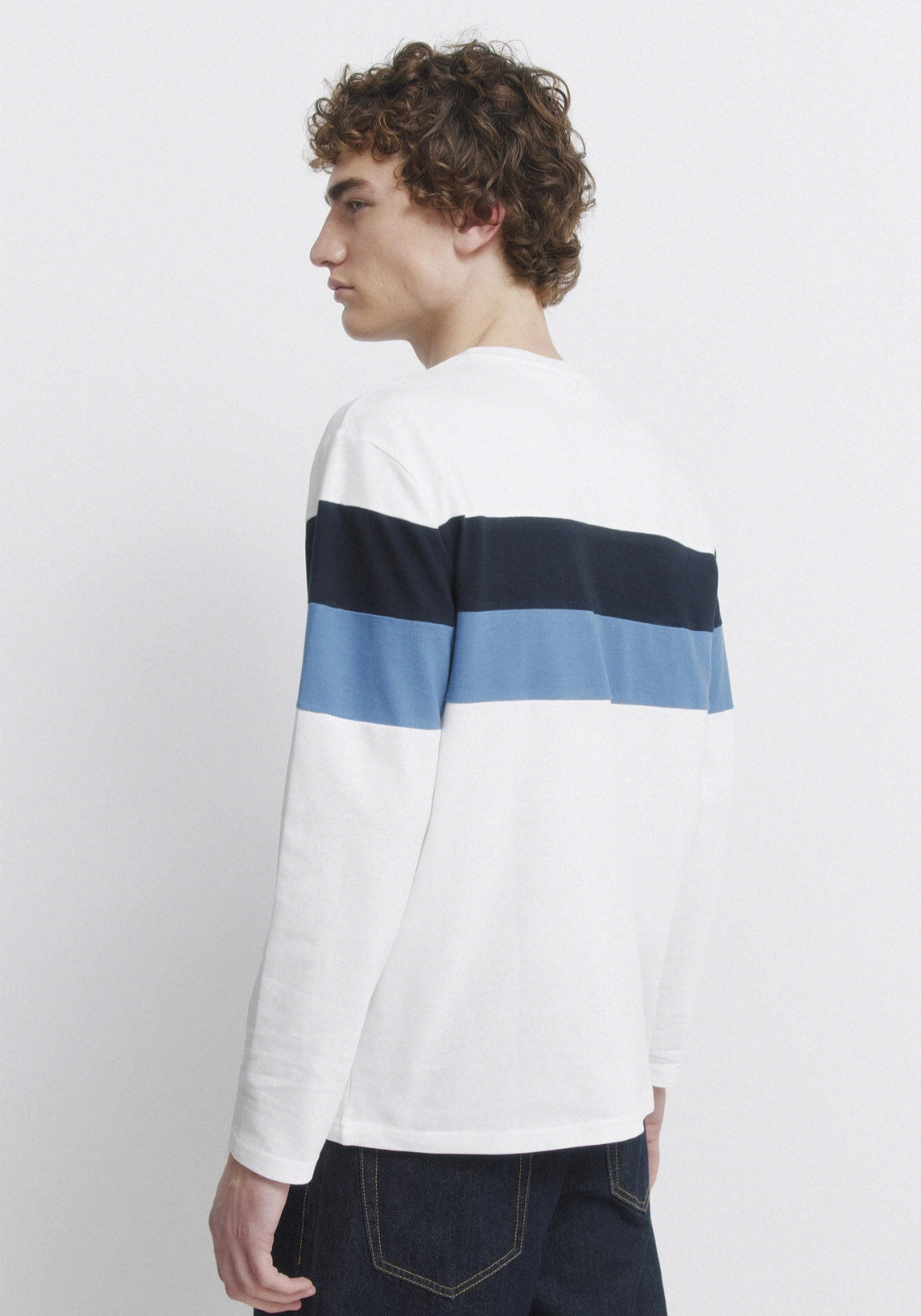 100% Cotton Long Sleeve Pique T-Shirt - White