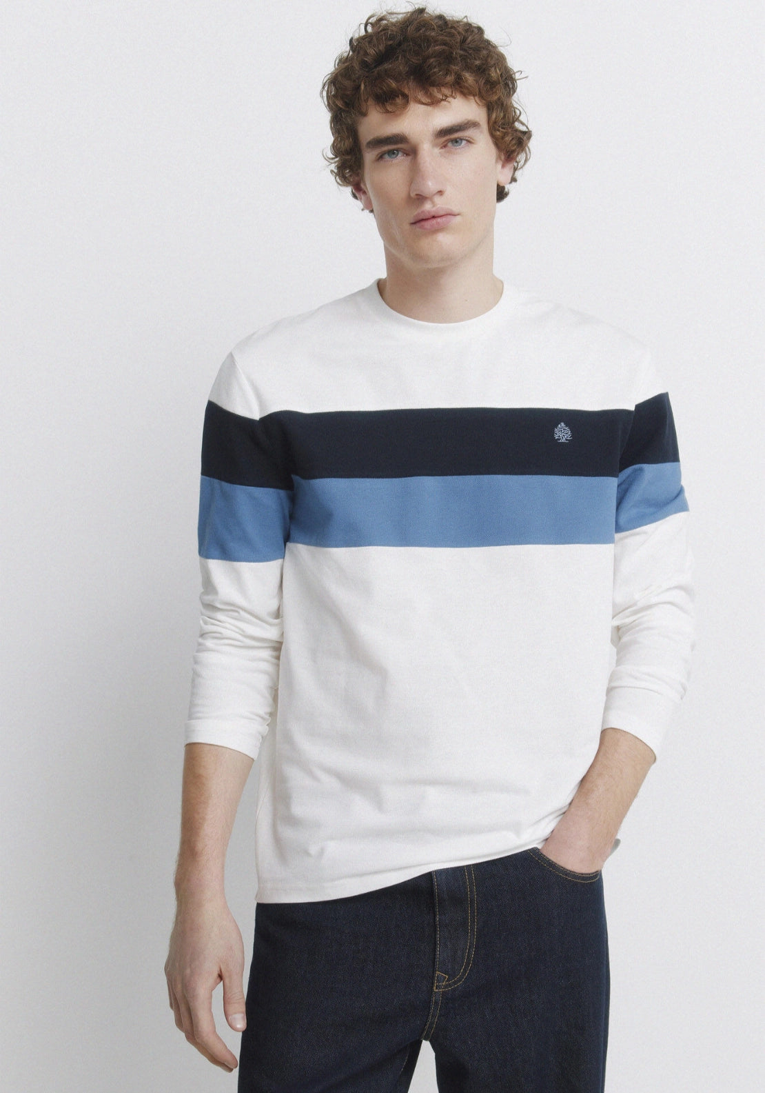 100% Cotton Long Sleeve Pique T-Shirt - White