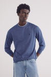 Double micro stripe long sleeve -shirt - Blue