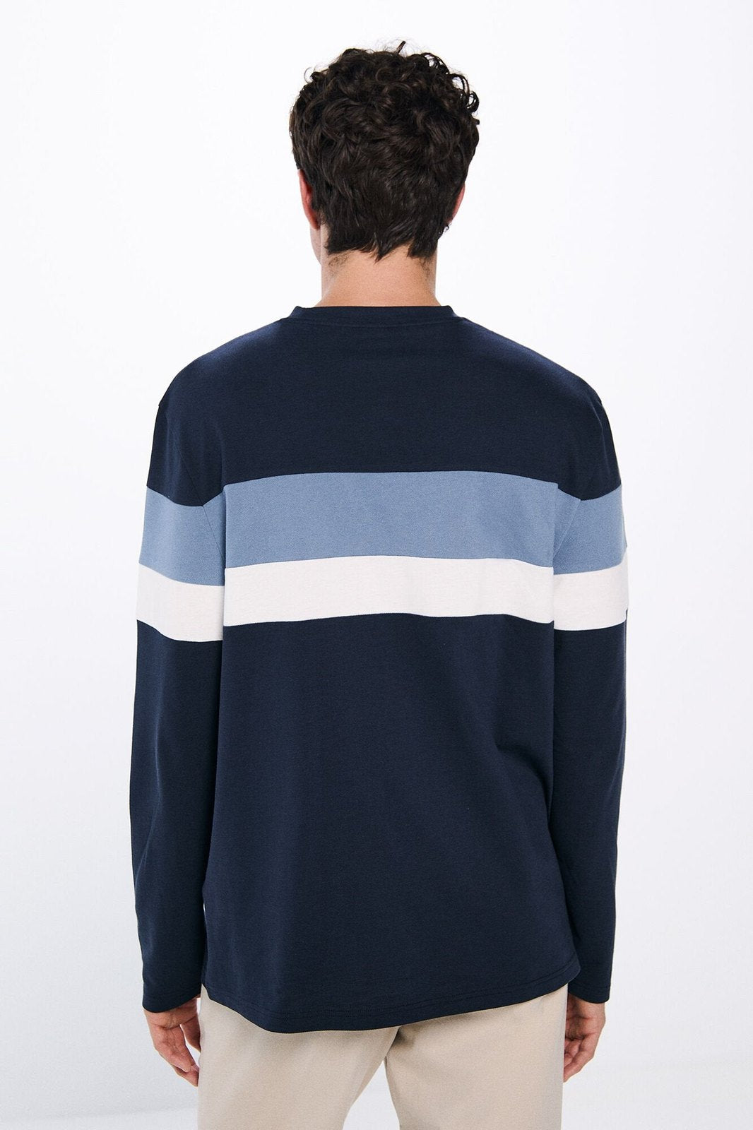 Springfield Cut long sleeve t-shirt - Blue 5 Shaws Department Stores