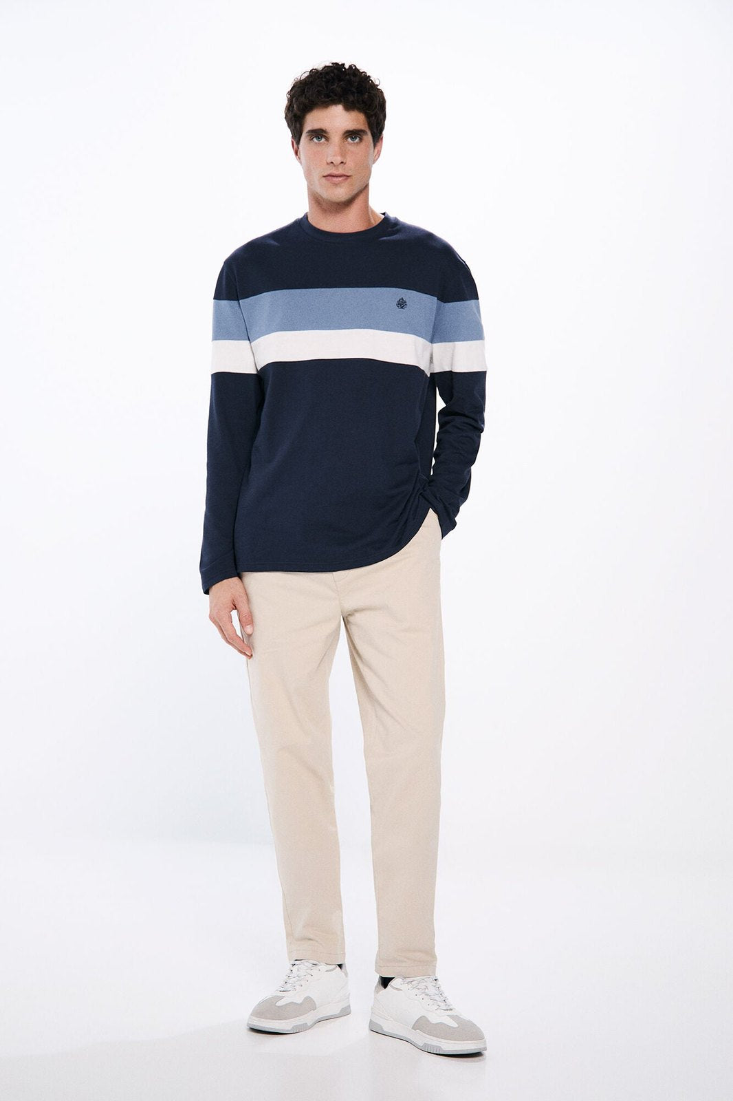 Springfield Cut long sleeve t-shirt - Blue 6 Shaws Department Stores