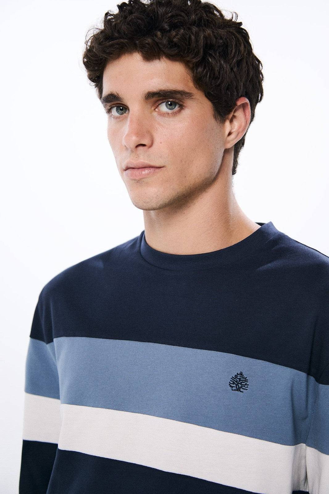 Springfield Cut long sleeve t-shirt - Blue 2 Shaws Department Stores
