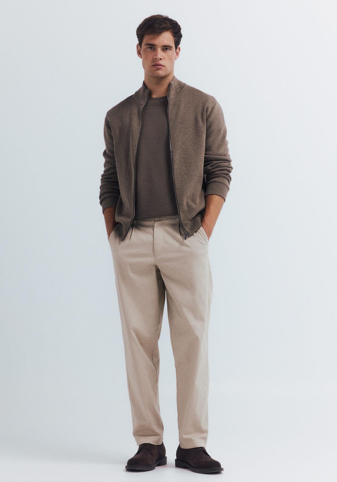 Springfield Milano Zip Fastening Caridgan - Brown 7 Shaws Department Stores