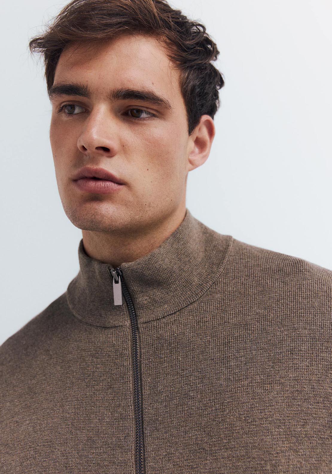 Springfield Milano Zip Fastening Caridgan - Brown 6 Shaws Department Stores