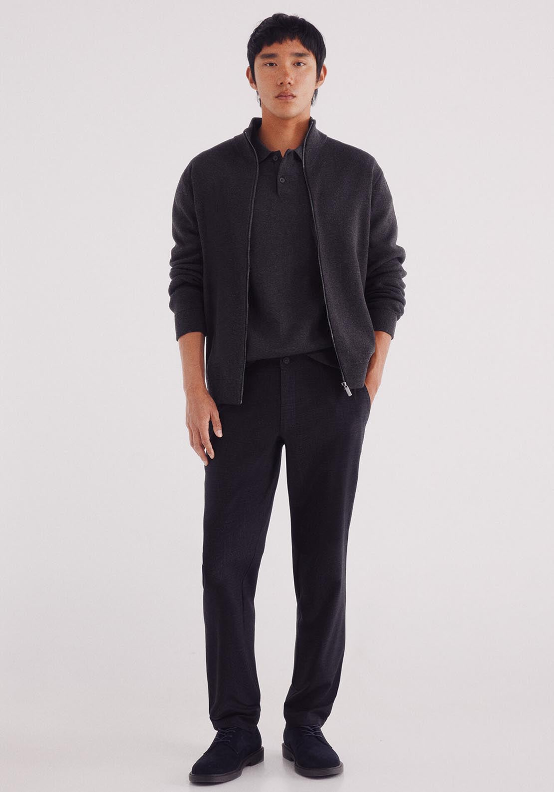Springfield Milano Zip Fastening Caridgan - Grey 5 Shaws Department Stores