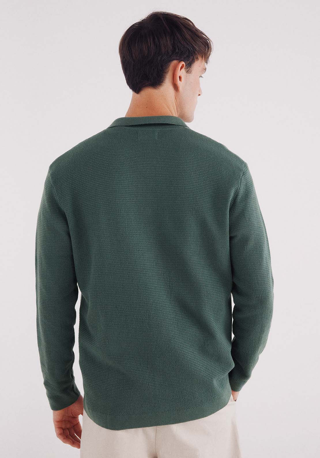 Structured Cardigan In Colour - Green