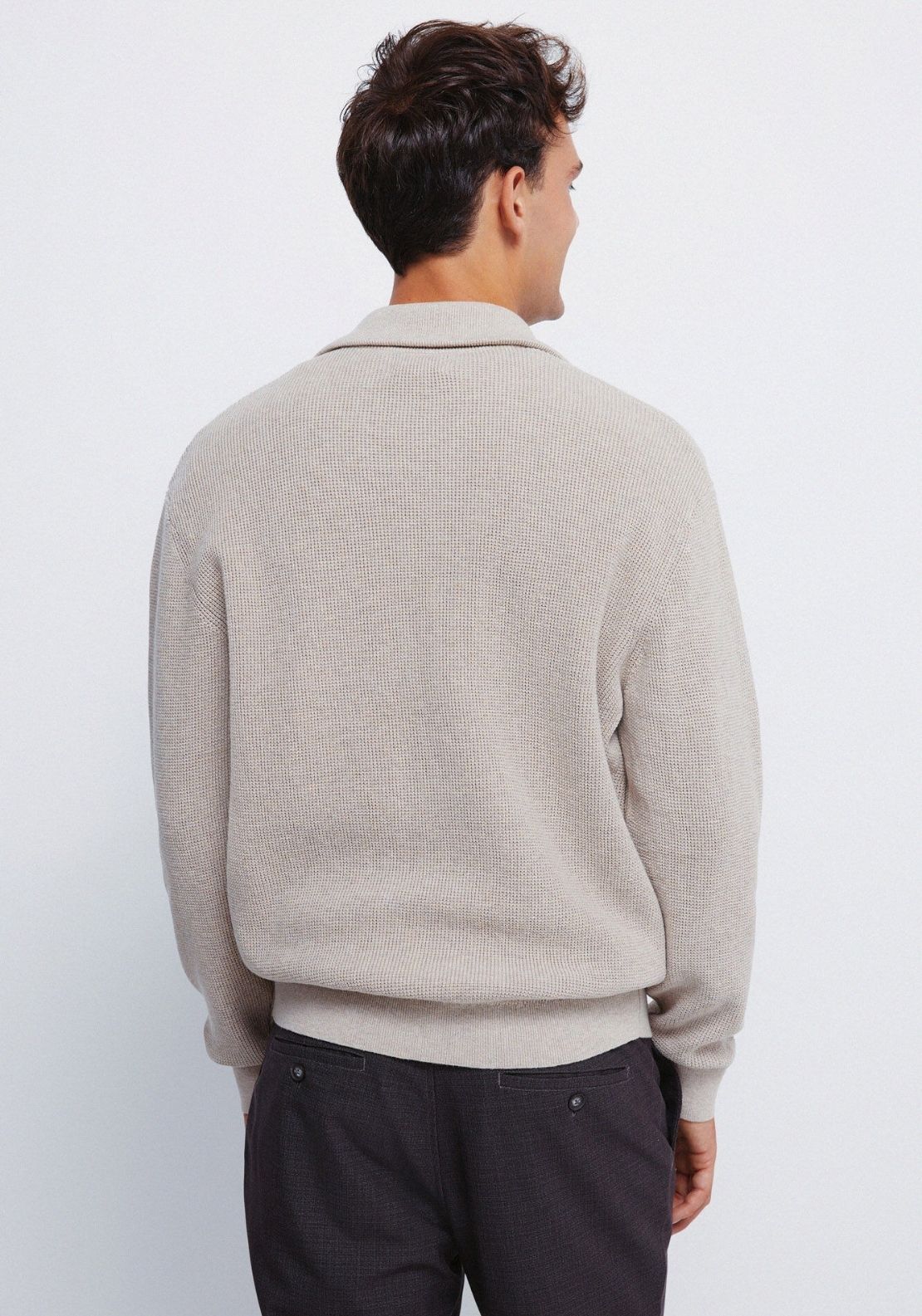 Zip Fastening Cardigan - Beige