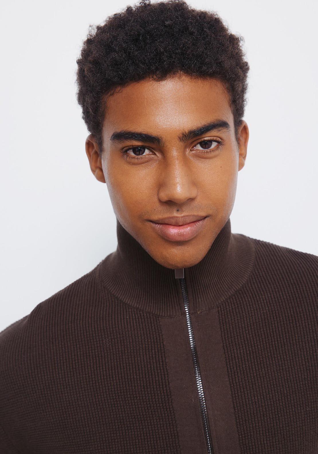 Zip Fastening Cardigan - Brown