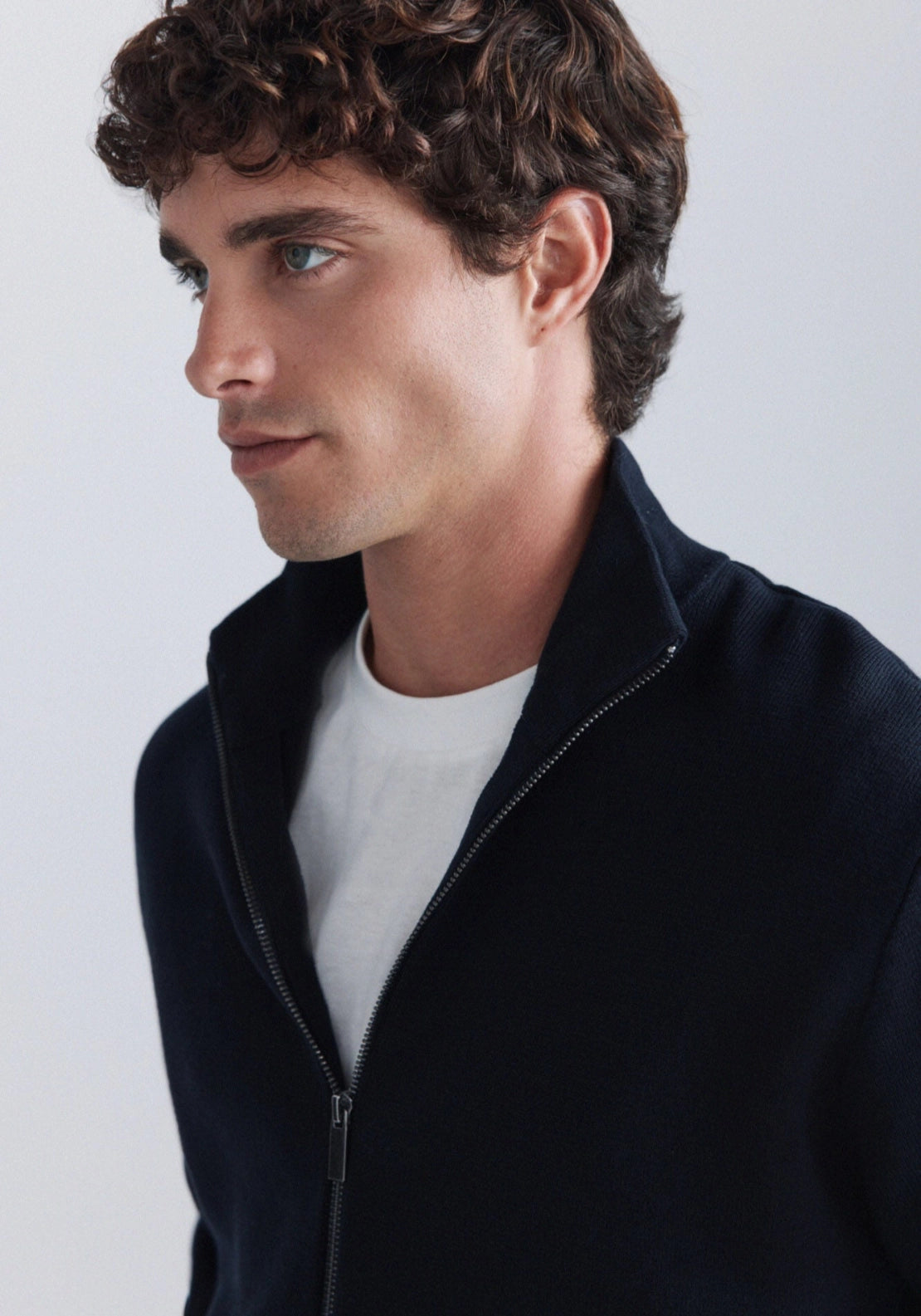 Zip Cardigan - Navy