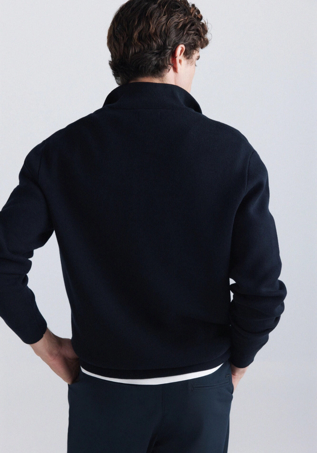 Zip Cardigan - Navy