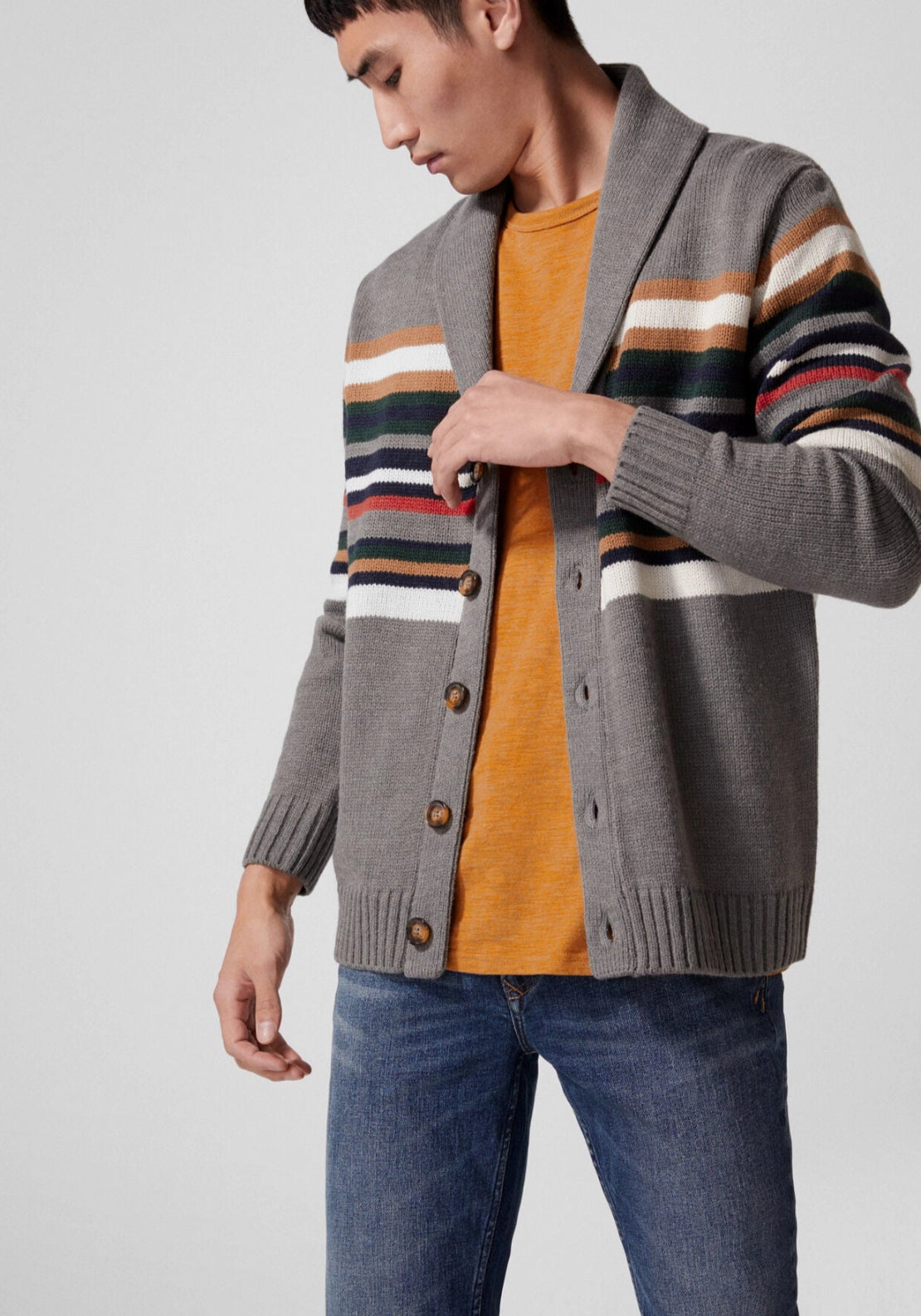 Button Down Cardigan - Grey