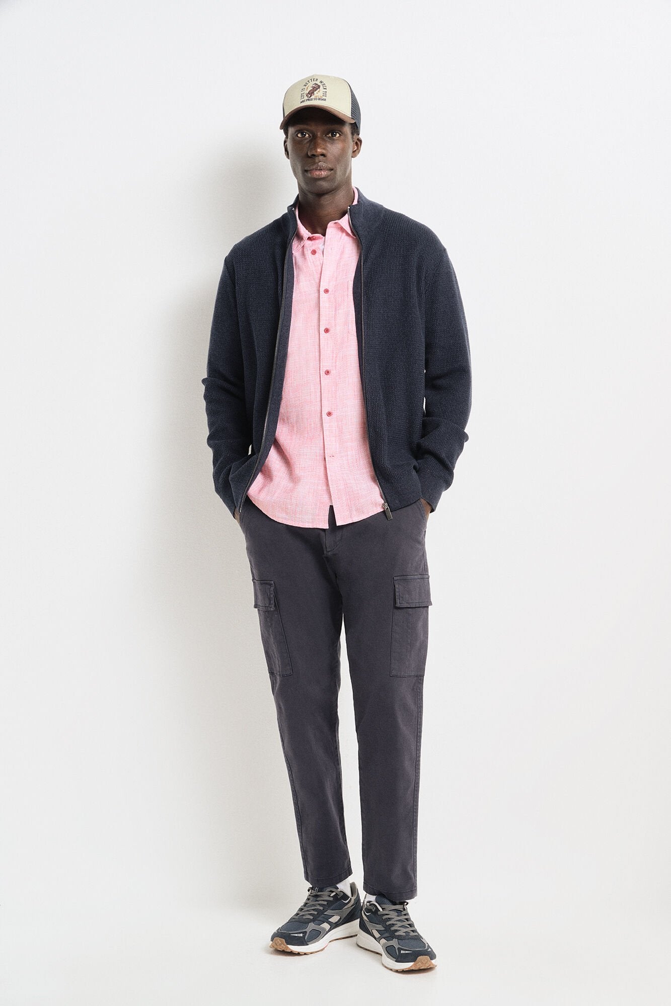 Springfield Zip Up Cardigan - Navy 2 Shaws Department Stores