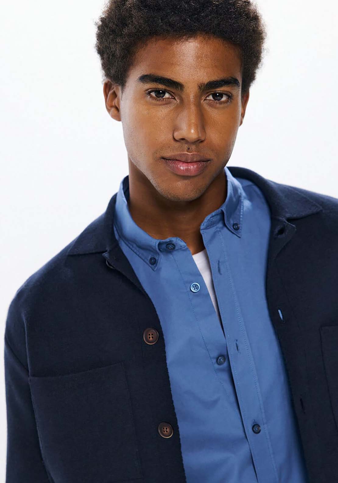 Springfield Milano Jersey-Knit Cardigan With Buttons - Navy 2 Shaws Department Stores