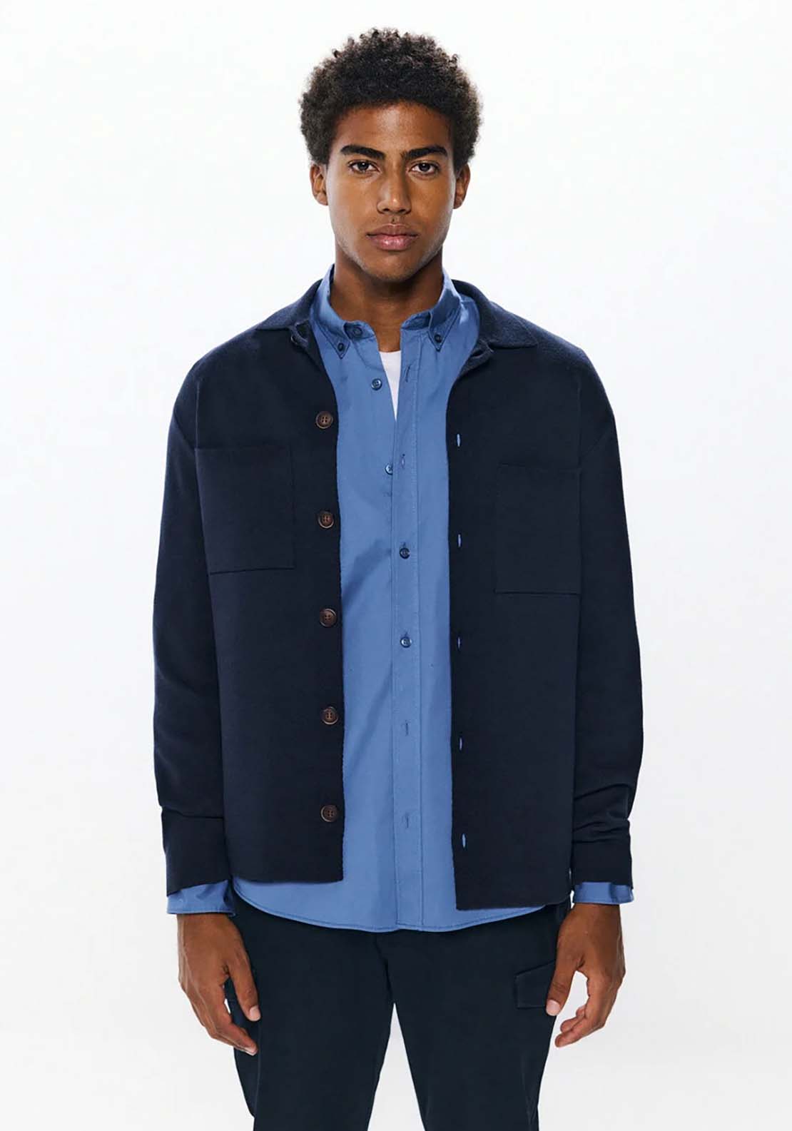 Springfield Milano Jersey-Knit Cardigan With Buttons - Navy 1 Shaws Department Stores