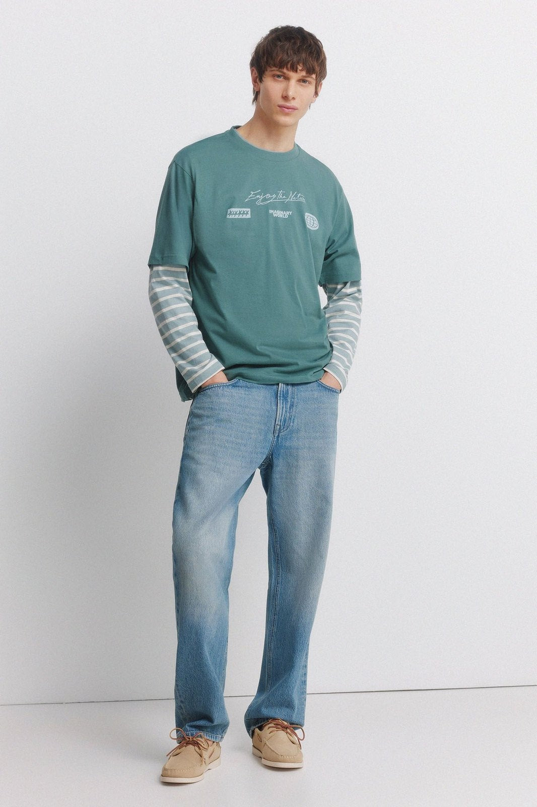 Branded Boxy T-Shirt - Blue