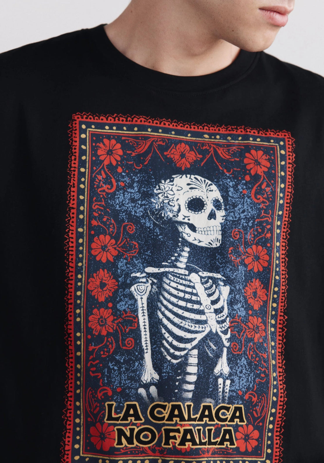 Dia De Muertos Graphic Tee - Black