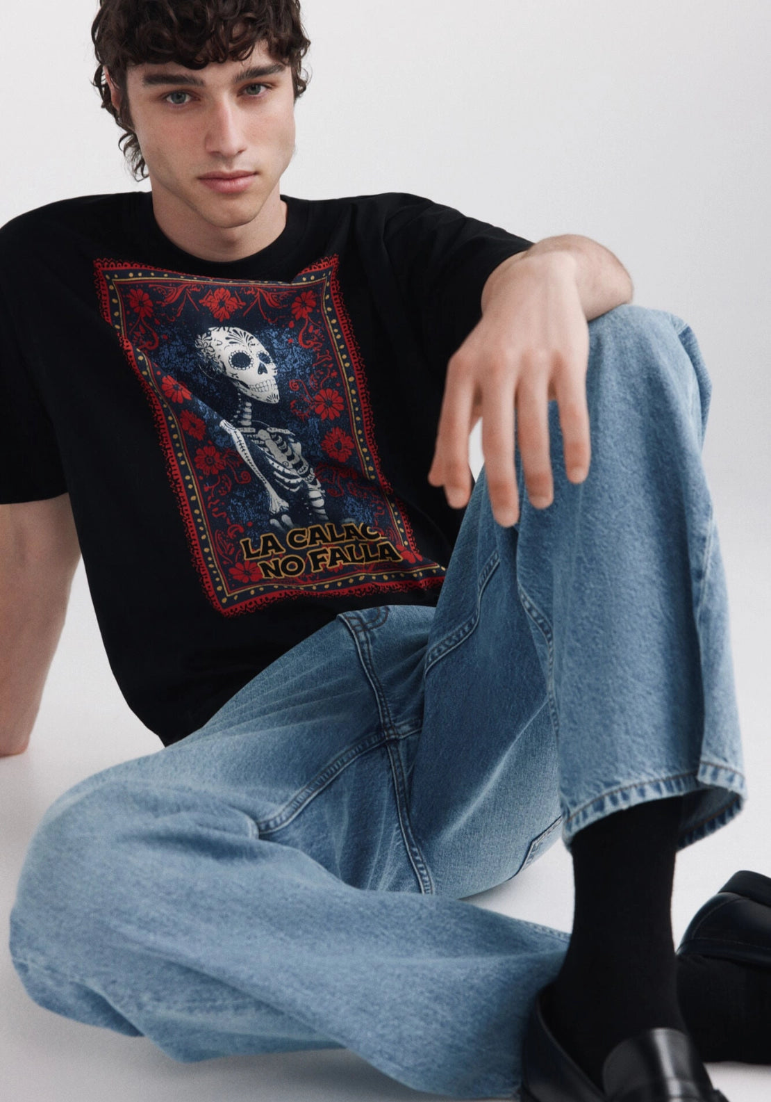 Dia De Muertos Graphic Tee - Black