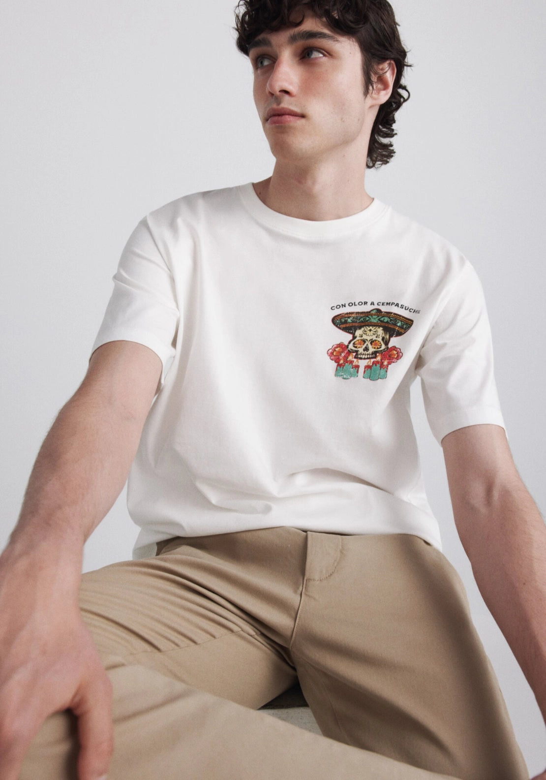 Dia De Muertos Graphic Tee - White