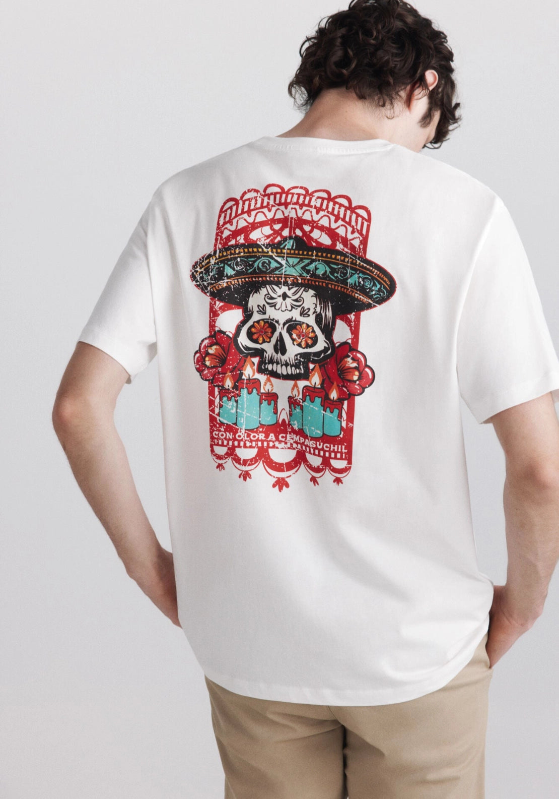 Dia De Muertos Graphic Tee - White