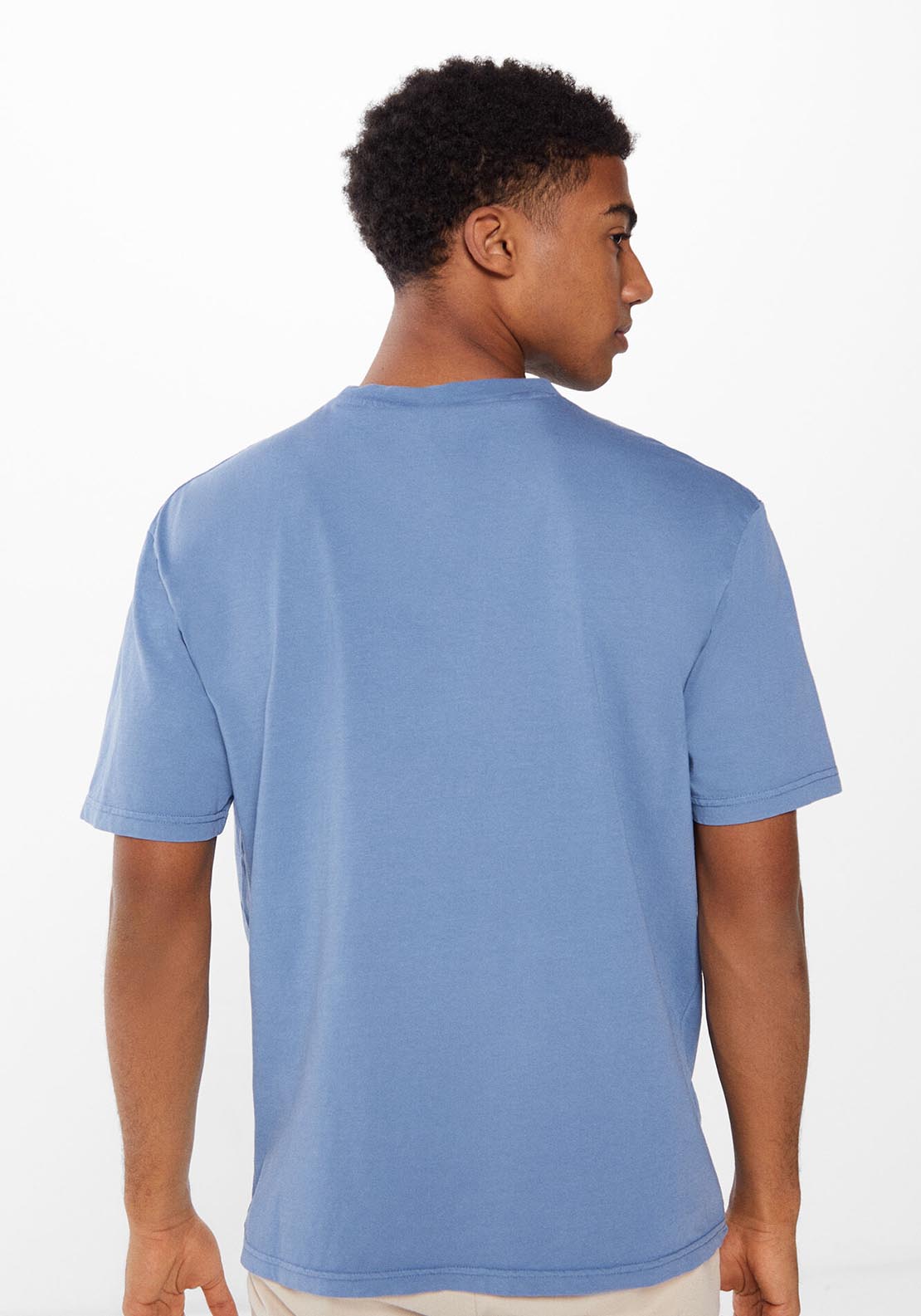 Springfield Washed T-shirt with logo - Blue 2 Shaws Department Stores