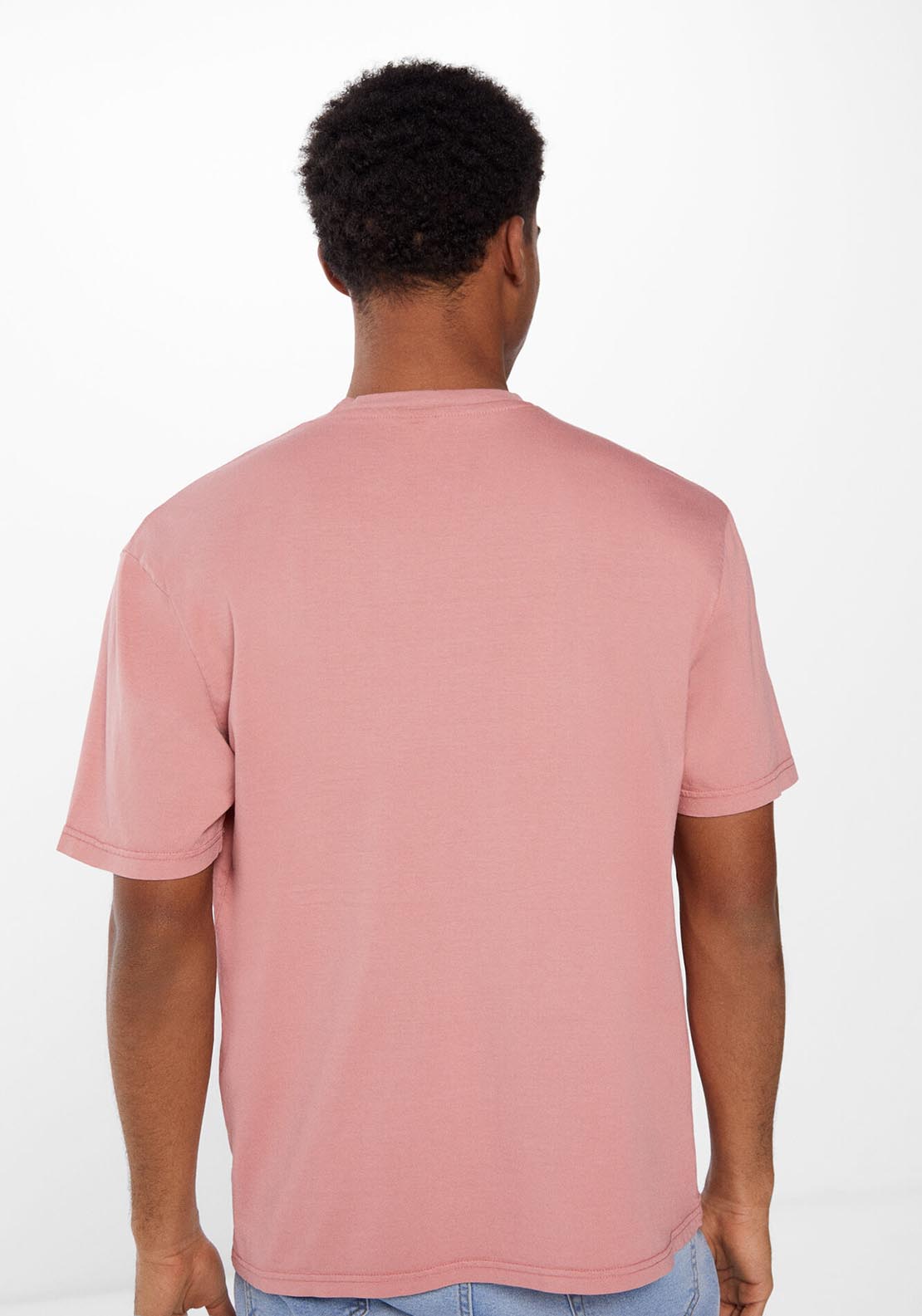 Springfield Washed T-shirt with logo - Pink 3 Shaws Department Stores